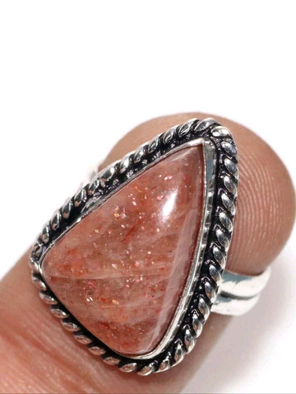 Sunstone Gemstone Jewelry 925 Sterling Silver Handmade Ring